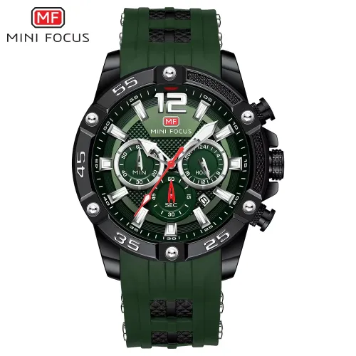 MINI FOCUS Mens Silicone Waterproof Watch 